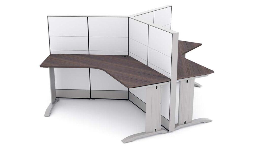 120 Degree 3 Person Sapphire Cubicle System