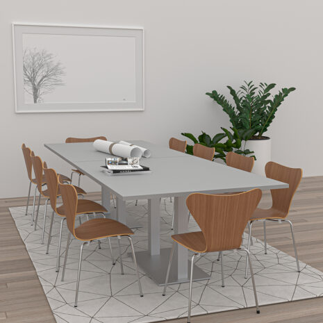 10-Person Rectangle Conference Table with Metal Bases | Harmony Conference Series | 10' Rectangle Conference Table