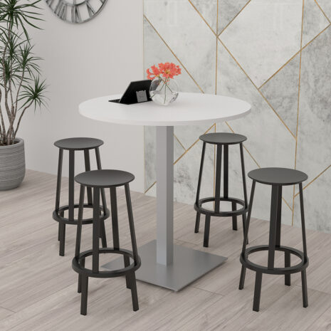 Bistro Height Office Table | 42"x42" Standing Height Meeting Table With Square Base | Harmony Series Office Table | Available In 6 Shapes