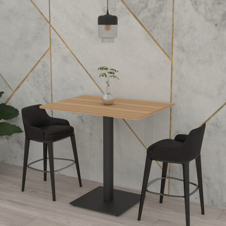 Small Bar Height Table | 34"x45" Bistro Table With Square Metal Base | Harmony Series Office Table | Available In 5 Shapes