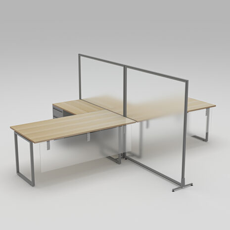 L-Shaped Workstations with Office Partitions | SAPslim Cubicle Collection | 5x10x65"H