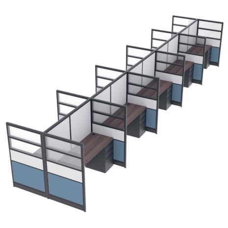 10-Person Call Center Cubicles | Emerald Cubicle Collection | 3x6x65"H