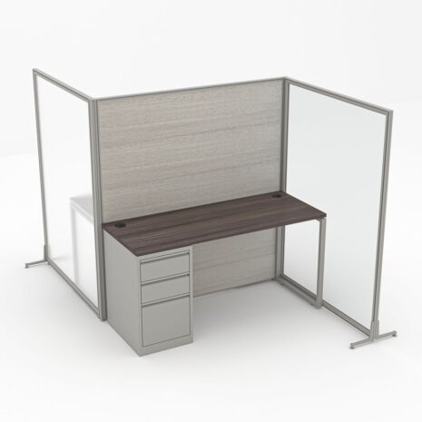 Modular L-Shaped 2-Person Office Cubicle Workstations | SAPslim Cubicle Collection | 5 x 8 x 65"H